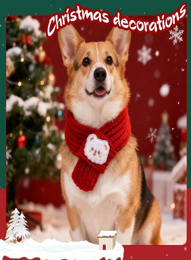 YangQian Cat Dog Christmas Knitted Scarf Pet Holiday Accessories for Dogs Cats Neck Warmer Dog Festival Outfit Decor Warm Cat Winter Bandana Puppy Neckerchief Pet Costumes for Dogs Cats Xmas Clothes Apparel - Image 3
